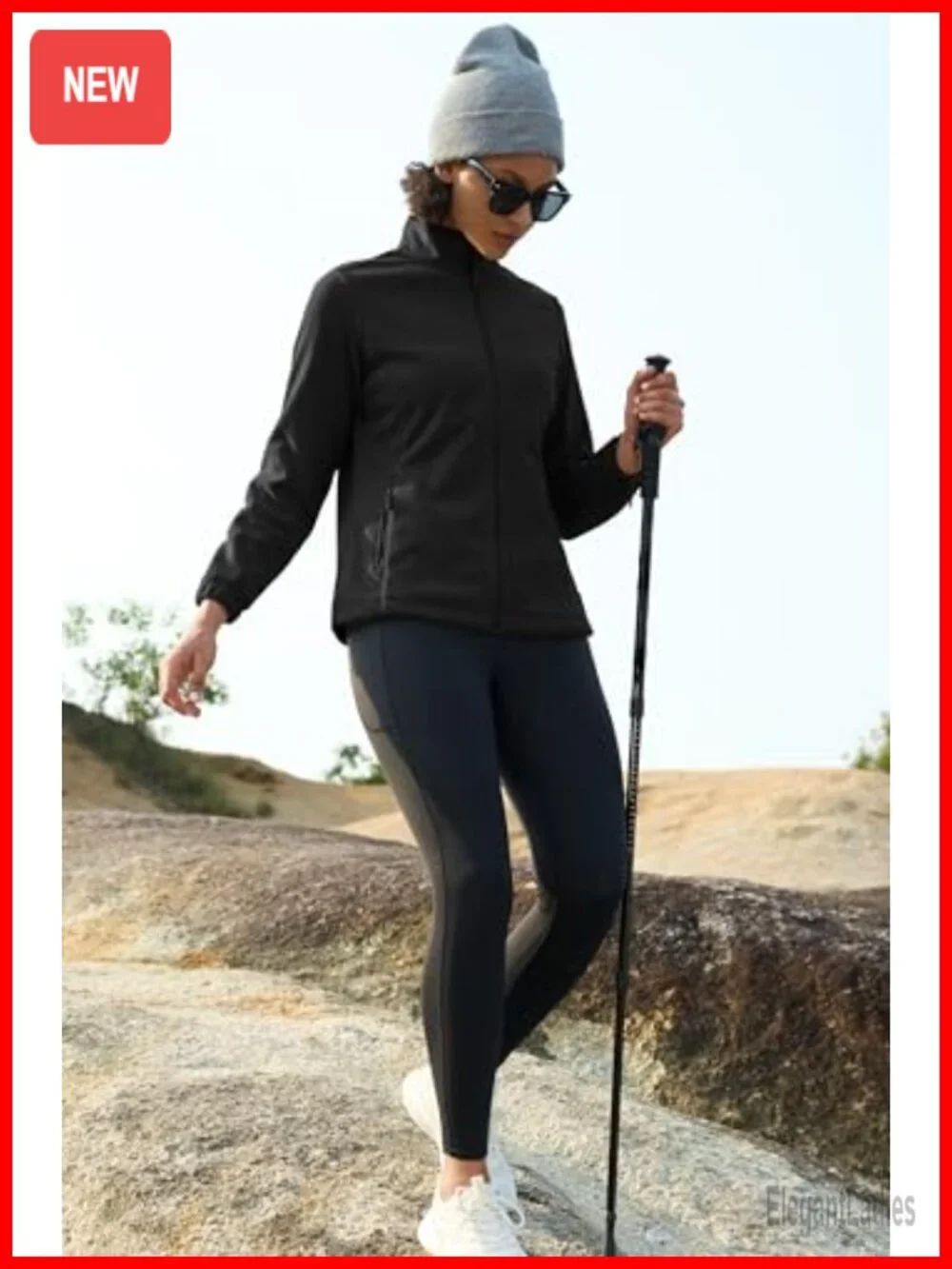 Polyester Fleece Zip Up Jacket with Pockets for Winter Casual